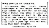 Detlor Walter Perry (London Free Press, May 1916)