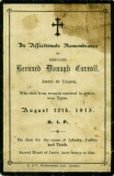 CARROLL BERNARD DONAGH (memorial card)