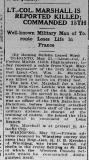 Marshall William Renwick (The Morning Bulletin Edmonton & Alberta Monday May 22, 1916)