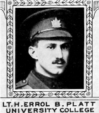 PLATT HENRY ERROL BEAUCHAMP (The Varsity Magazine Supplement Fourth Edition 1918, University of Toronto)