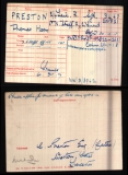 PRESTON THOMAS HARRY (medal card)