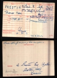 PRESTON THOMAS HARRY (medal card)