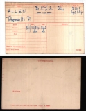 ALLEN THOMAS HENRY DAVEY(medal card)