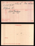 LLOYD ALFRED ERNEST(medal card)