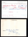  	 REGINALD CHARLES BOWDEN (medal card)