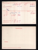 ALFRED JOHN CLARKE (medal card)