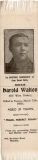WALTON HAROLD (memorial bookmark)