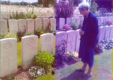 SHAW THOMAS (granddaughter Eileen Kay Panther at the grave)