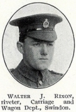 RIXON WALTER J (Great Western Railway Magazine, 12 December 1918)