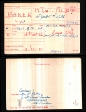 BAKER WARD (medal card)