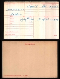 BARRETT ARTHUR (medal card)