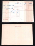 CUBBERLEY FRANCIS GEORGE(medal card)