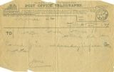 POOLE JOHN EVERED (Telegram announcing his death, 24 August 1917)