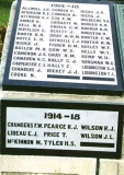 Name panels , 1914-1918, (2 panels, Allwill - Liddington, and Chambers - Wilson) Cambridge War Memorial, New Zealand. (Photo G.A. Fortune 1999)