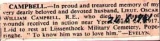 CAMPBELL OSCAR WILLIAM (newspaper cutting)