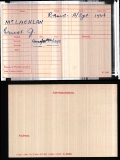 ERNEST JOHN McLACHLAN(medal card)