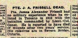  FRISSELL JAMES ALEXANDER (Toronto Star, November 1917)