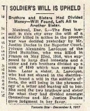 LAROCQUE ALEXANDRE (Toronto Star, 5 December 1917)
