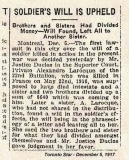 LAROCQUE ALEXANDRE (Toronto Star, 5 December 1917)