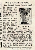BENNETT EDWARD HENRY (Toronto Star, 19 November 1917)
