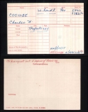 CHARLES WILLIAM CW COOMBE(medal card)
