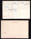 WILLIAM JOHN WJ CLAYTON(medal card)