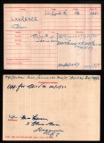 WILLIAM W LAWRENCE(medal card)