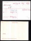 FREDERICK HENRY FH BROWNE(medal card)