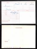 HAROLD H BULL(medal card)