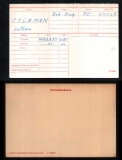 COLEMAN WILLIAM(medal card)