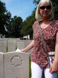 J J Lyas (Roslyn Owen at the grave of her great uncle)