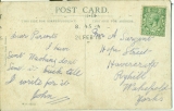 Sargent JT (postcard sent 20 February 1915)