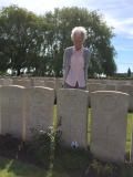 Campbell Andrew (Ann Appleby at the grave of her uncle, June 2014)