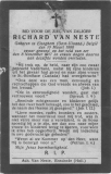 VAN NESTE RICHARD (gedachtenisprentje verso)