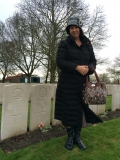 James PC (Elizabeth Hillebrand, granddaughter, at his grave, December 2014)