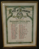 Redman Brothers Roll Of Honour