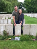 Brad and Teresa at the headstone of WH Hickman (summer 2016)