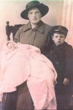 His wife Nellie with son Eric and daughter Nellie