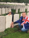 Rob Glass is the grandson of Hugh; he visited the grave together with his wife Barb in October 2017