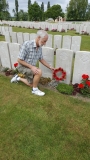 Bradley Michael (Tom Bradley, nephew, visiting the grave in June 2017)