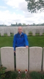  (Russell Lifton at the grave of his great uncle, 2016)