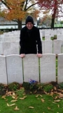 JC Laxton (Russel Ockendon at the grave of his great grandfather, November 2017)