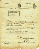 Letter from the War Graves Commission