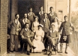 James (back row, first left) in a war hospital