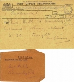 Hall William John - Coming home telegram (August 1915)