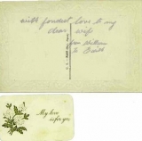Hall William John - Card sent to his wife Edith