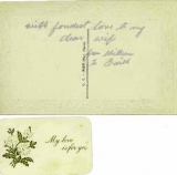 Hall William John - Card sent to his wife Edith