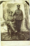 Robson Charles (standing; John William Gibbin, on the chair; two men from West Hartelpool, enlisted at the same time)