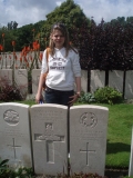 Pickin Herbert Francis (Emily, great great great niece visiting the grave in 2007)