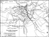 Shingler James Enoch (map showing Morteldje Estaminet, the trench where he got wounded)